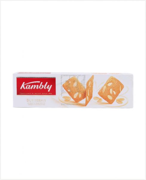 KAMBLY BUTTERFLY THIN BUTTER ALMOND BISCUITS 100GM