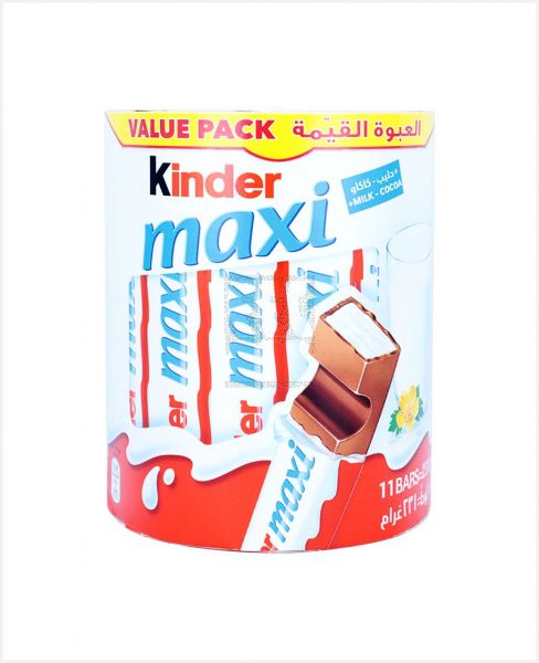 KINDER CHOCOLATE MAXI 21GM 10+1BAR FREE(231GM)