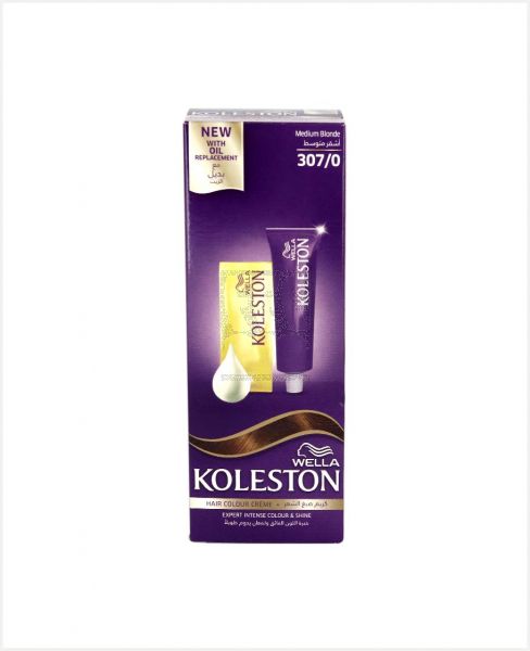 KOLESTON 307/0 MEDIUM BLONDE HAIR COLOR CREME 50ML #PW590