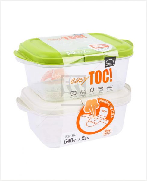 LOCK AND LOCK CONTAINER TOC 540 ML 2PCS SET #HLE313S2