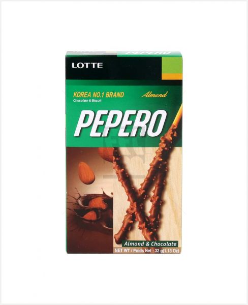 LOTTE PEPERO ALMOND AND CHOCOLATE 32GM