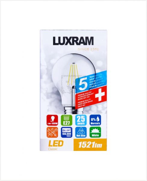 LUXRAM CLASSIC LED GLS BULB E27 11W DAY LIGHT (CLEAR)