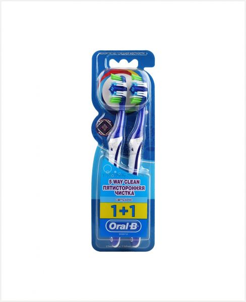 ORAL-B TOOTHBRUSH COMPLETE 5-WAY CLEAN 1+1 #OB723-01
