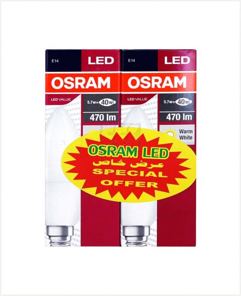 OSRAM LED CANDLE 5.7W E14 WARM WHITE S/OFFER