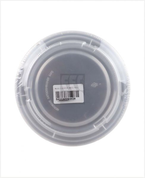 PLASTIC MICROWAVE ROUND CONTAINER 5PCS 16OZ #RO16BW/L(ROBBY)