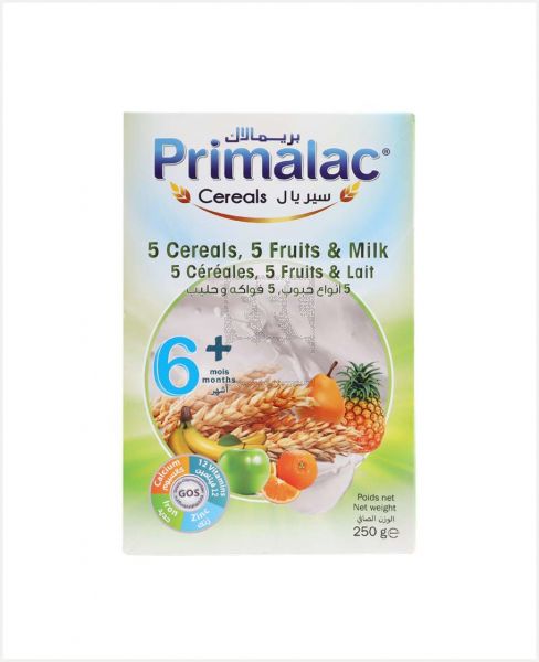 PRIMALAC 5 CEREALS 5 FRUITS & MILK 250GM
