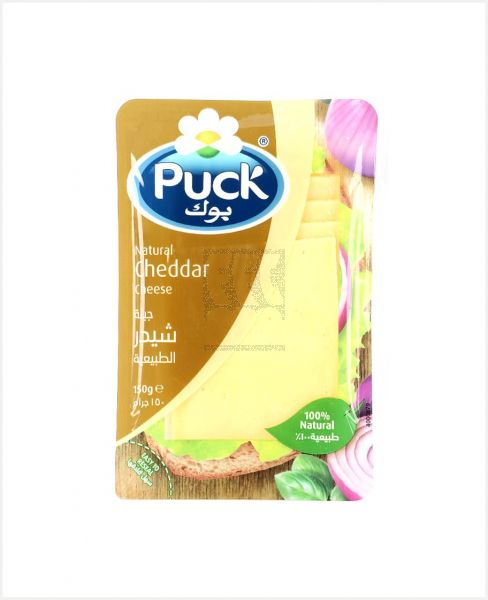 PUCK NATURAL CHEDDAR CHEESE SLICES 150GM