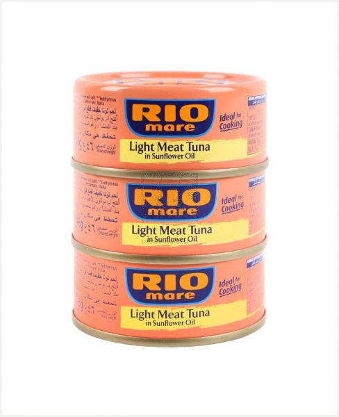 RIO MARE LIGHT MEAT TUNA IN SUNFLOWER OIL 3SX70GM @S/OFFER