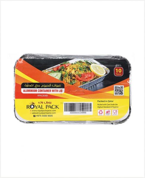 ROYAL PACK ALUMINIUM CONTAINER WITH LID 10PCS #RPAC8368