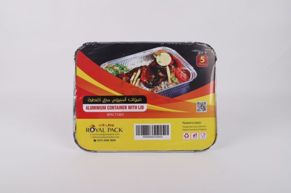 ROYAL PACK ALUMINIUM CONTAINER WITH LID 5PCS #RPAC73365