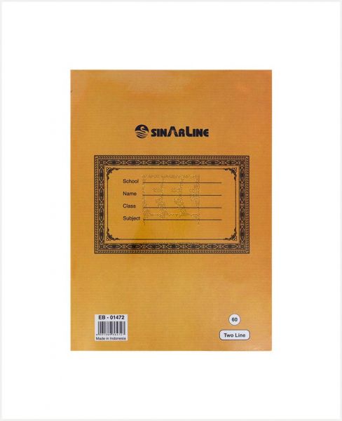 SINARLINE PVC EXERCISE BOOK TWO LINE 60SHEETS #EB-01472