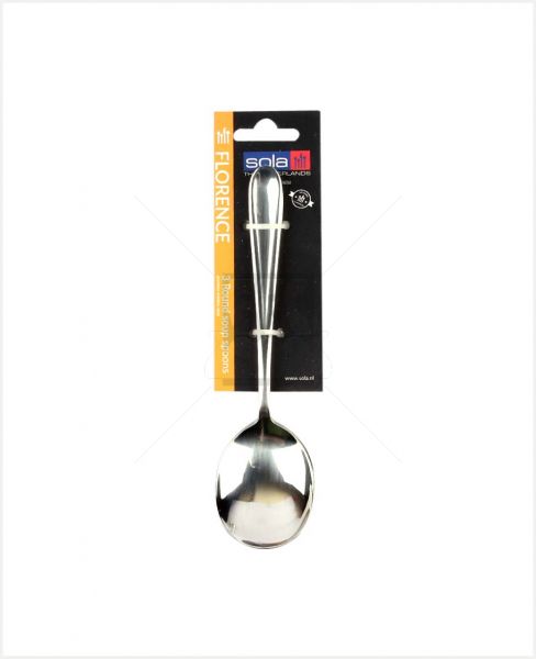 SOLA FLORENCE STAINLESS STEEL ROUND SOUP SPOONS 3PCS