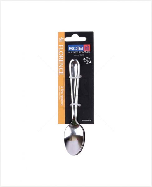 SOLA FLORENCE STAINLESS STEEL TEA SPOONS 3PCS