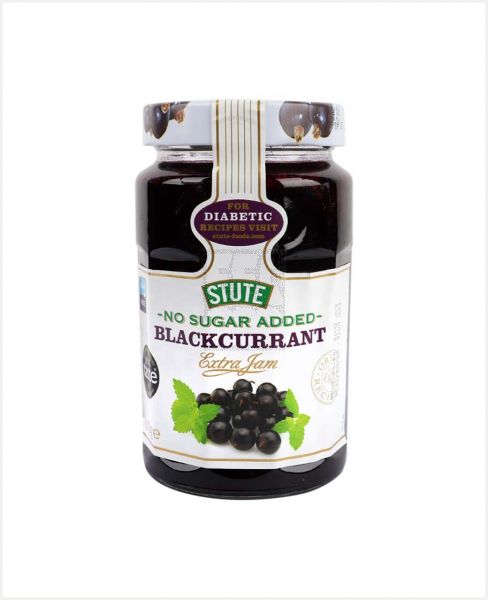 STUTE NO SUGAR ADDED BLACKCURRANT EXTRA JAM 430GM