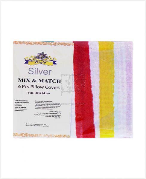 STYLE SILVER MIX&MATCH PILLOW COVERS 6'S #HO02946