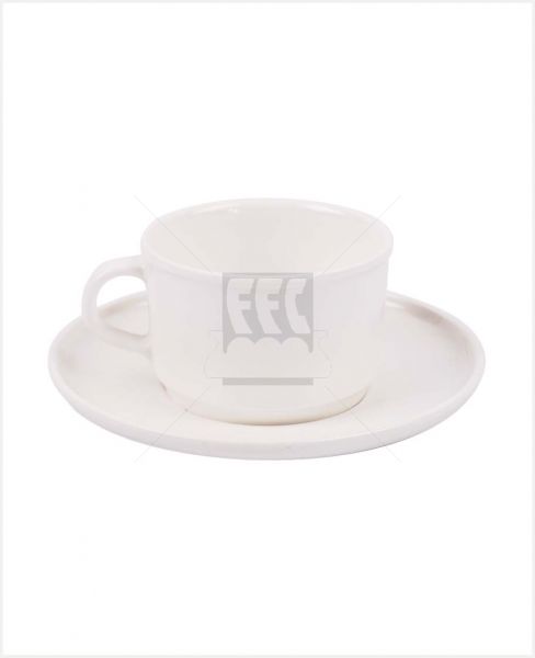 SUPERWARE WHITE CREAM COFFEE CUP WITH SAUCER 6" #491-6