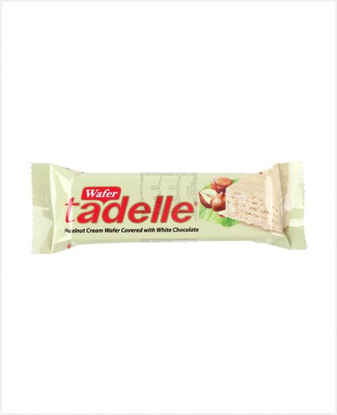 TADELLE HAZELNUT CREAM WAFER COVERED W/ WHITE CHOCOLATE 35GM