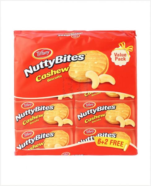 TIFFANY BITES CASHEW BISCUITS 81GM 6+2FREE S/OFFER