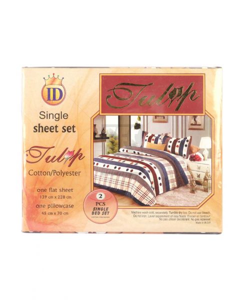 TULIP SINGLE BED SHEET SET 153X230CM