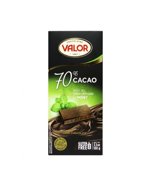 VALOR DARK CHOCOLATE 70% COCOA WITH MINT 100GM