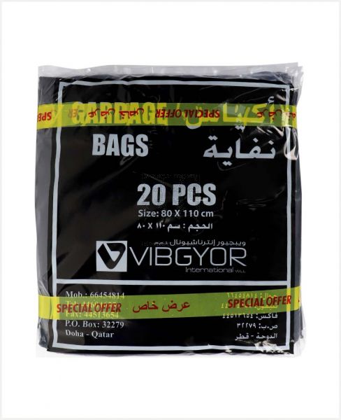 VIBGYOR GARBAGE BAGS 80X110CM 20PCS X 3PKT S/OFFER