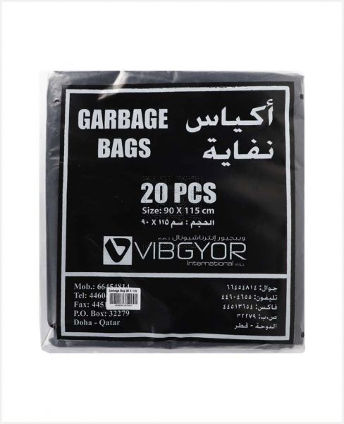 VIBGYOR GARBAGE BAGS 90X115CM 20PCS