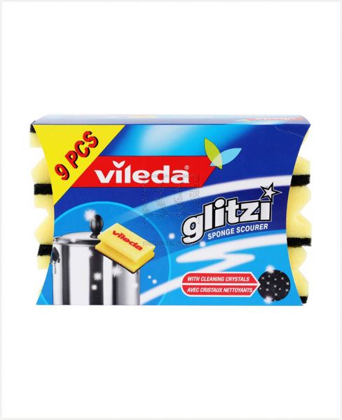 VILEDA GLITZI SPONGE SCOURER 9PCS S/OFFER