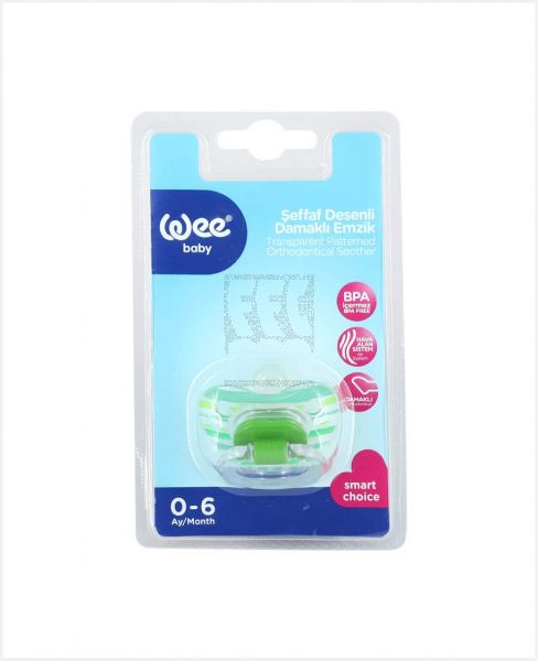 WEE BABY TRANSPARENT PATTERNED ORTHODONTIC SOOTHER 0-6M NO.1