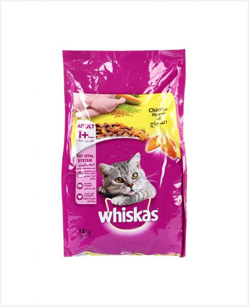 WHISKAS CAT FOOD CHICKEN 1.2KG