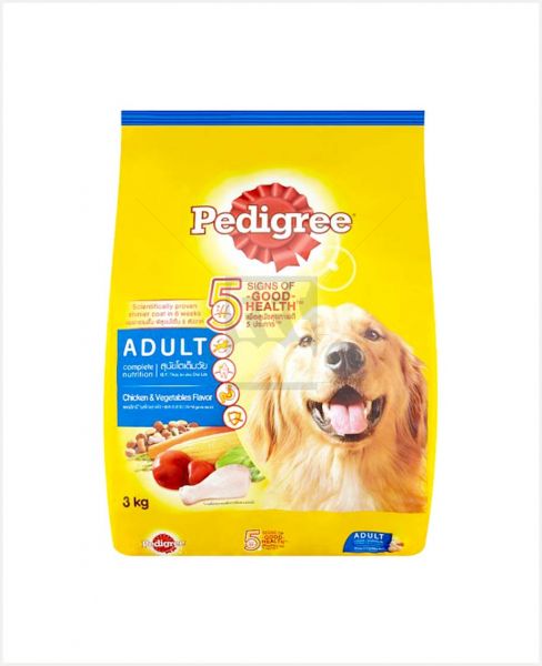 PEDIGREE DOG FOOD CHICKEN & VEGETABLE FLAVOR 3KG