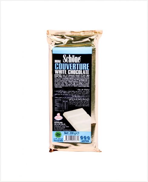 SCHONE MINI COUVERTURE WHITE CHOCOLATE 200GM