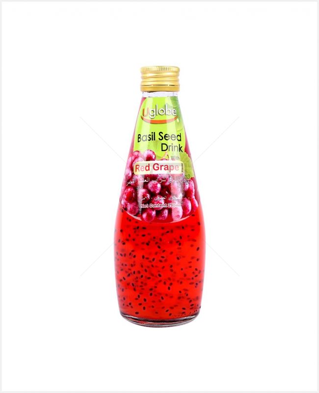 UGLOBE BASIL SEED DRINK RED GRAPE FLAVOR 290ML