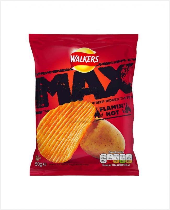 WALKERS MAX FLAMIN' HOT CHIPS 50GM