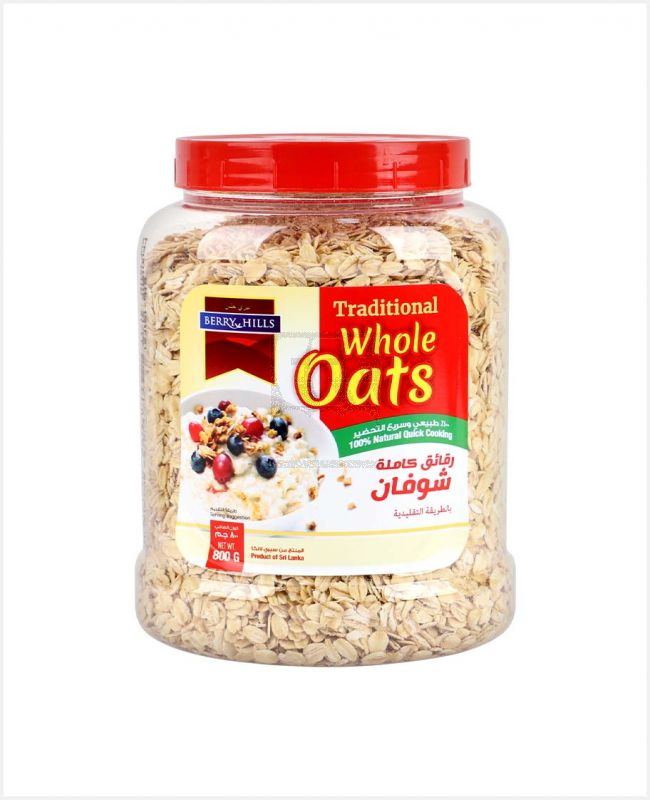 BERRY HILLS TRADITIONAL WHOLE OATS 800GM PROMO