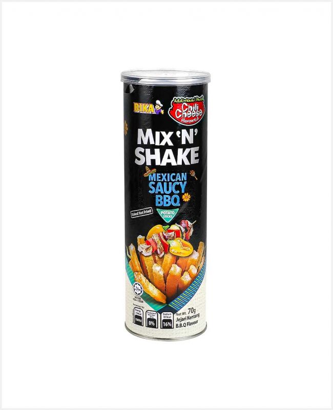 BIKA MIX N SHAKE MEXICAN SAUCY BBQ POTATO STICKS 70GM