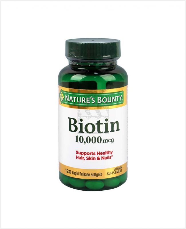 NATURE'S BOUNTY BIOTIN 10,000MCG 120 SOFTGELS