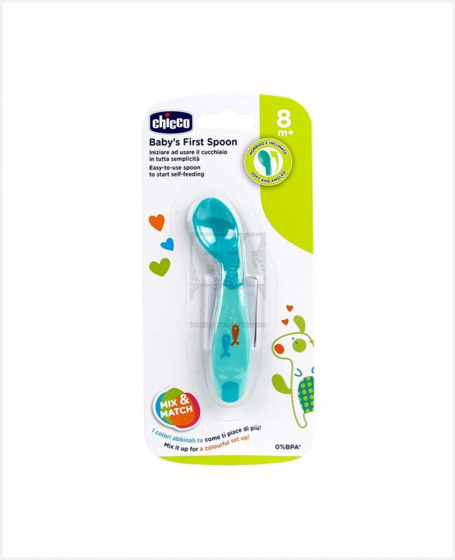 CHICCO BABY'S FIRST SPOON BLUE