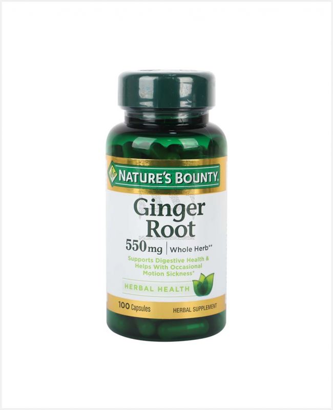 NATURE'S BOUNTY GINGER ROOT 550MG 100 CAPSULES