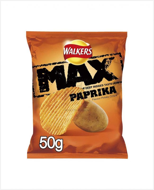 WALKERS MAX PAPRIKA CHIPS 50GM