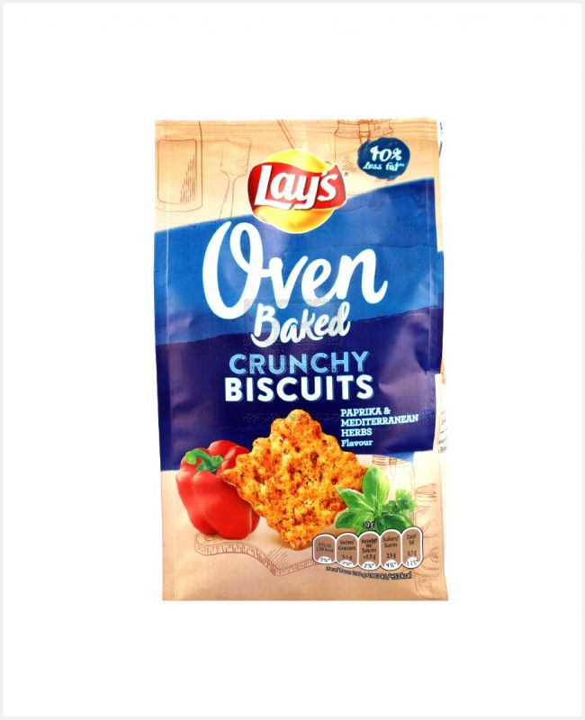 LAY'S OVEN BAKED CRUNCHY BISCUITS PAPRIKA AND MED HERBS 90GM