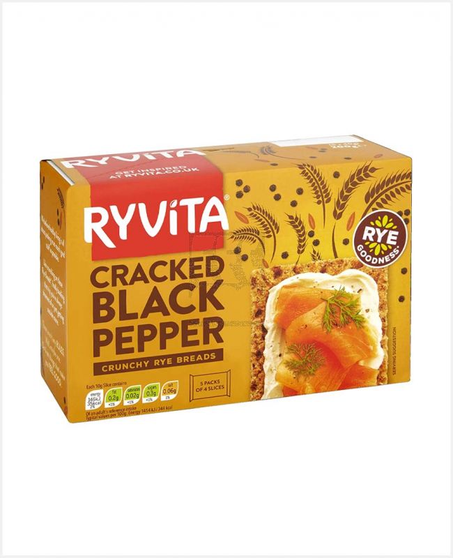 RYVITA CRACKED BLACK PEPPER CRUNCHY RYE BREAD 200GM
