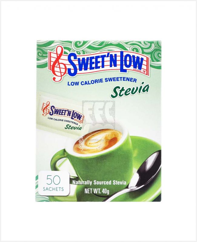 SWEET'N LOW STEVIA NATURAL SWEETENER 50'S SACHET 40GM