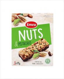 EMCO NUTS & PISTACHIO BAR IN DARK CHOCOLT GLUTEN FREE 3X35GM